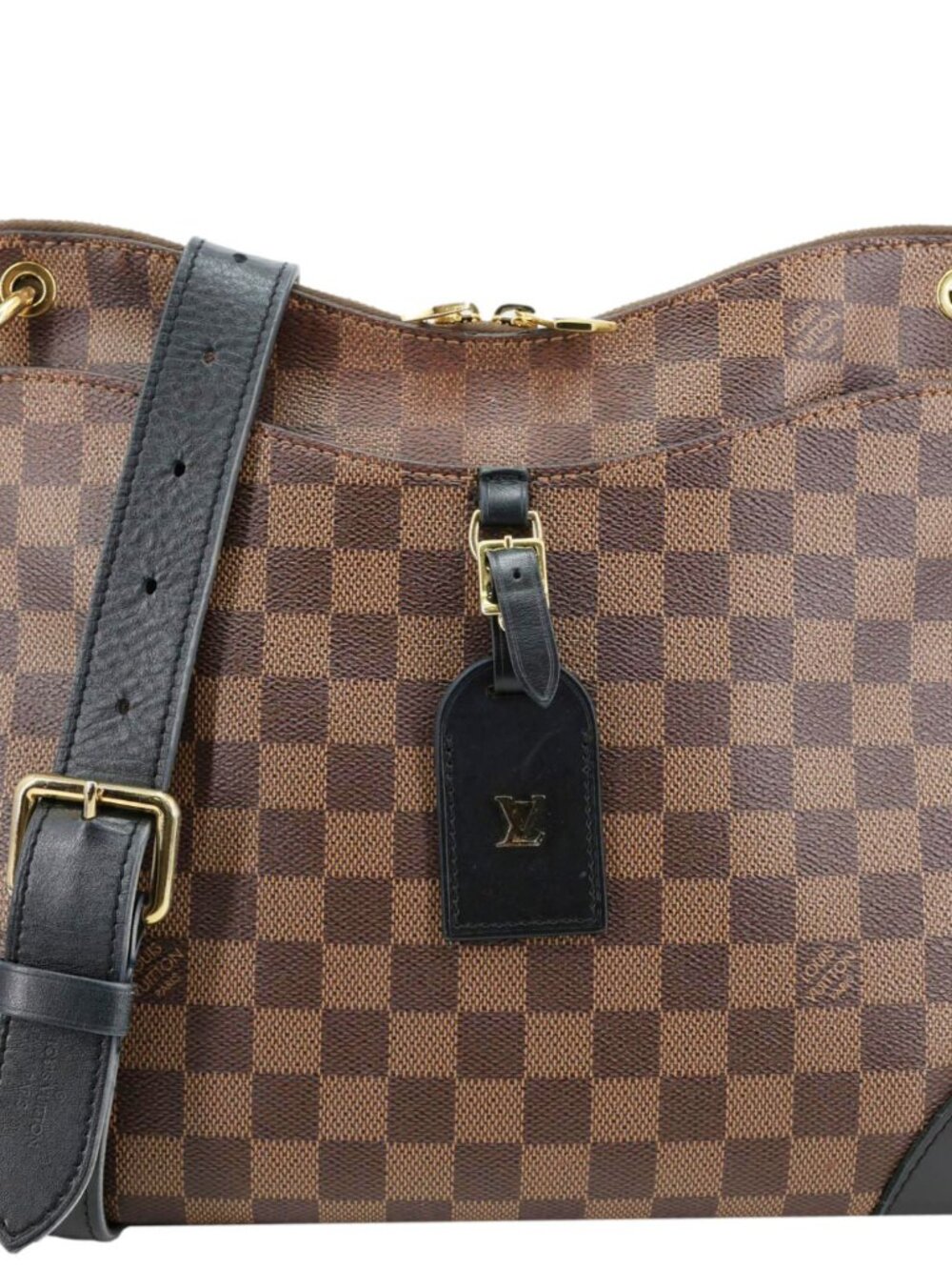 Louis Vuitton  Odeon NM MM Damier Ebene Tote Shoulder Bag Brown